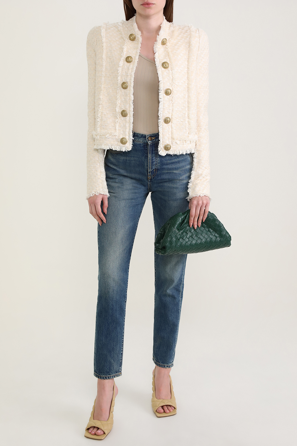 ז'קט מחויט עם פרנזים